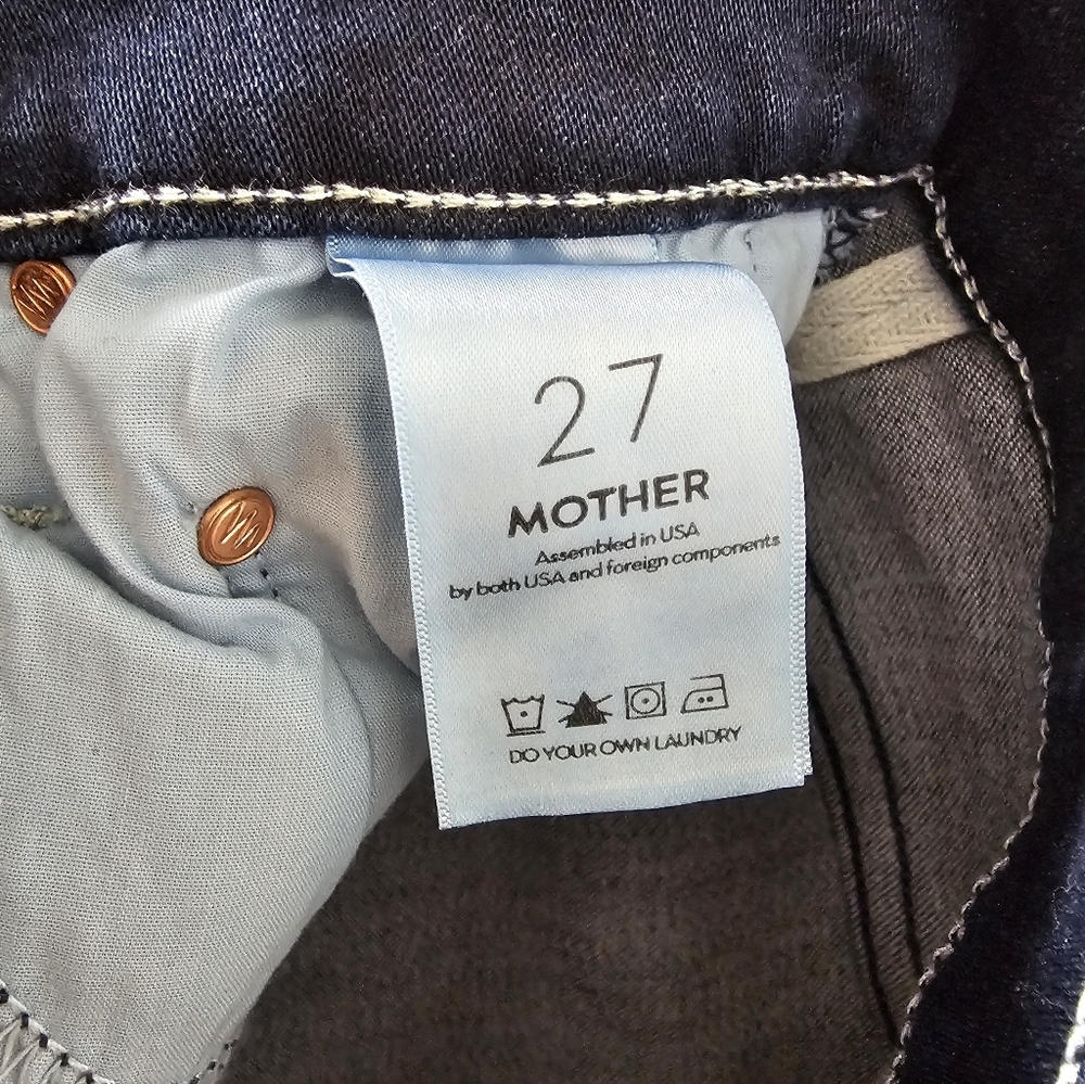 MOTHER The Swooner Ankle High Rise Dark Blue Skinny Jeans 27 Preowned - Picture 10 of 11